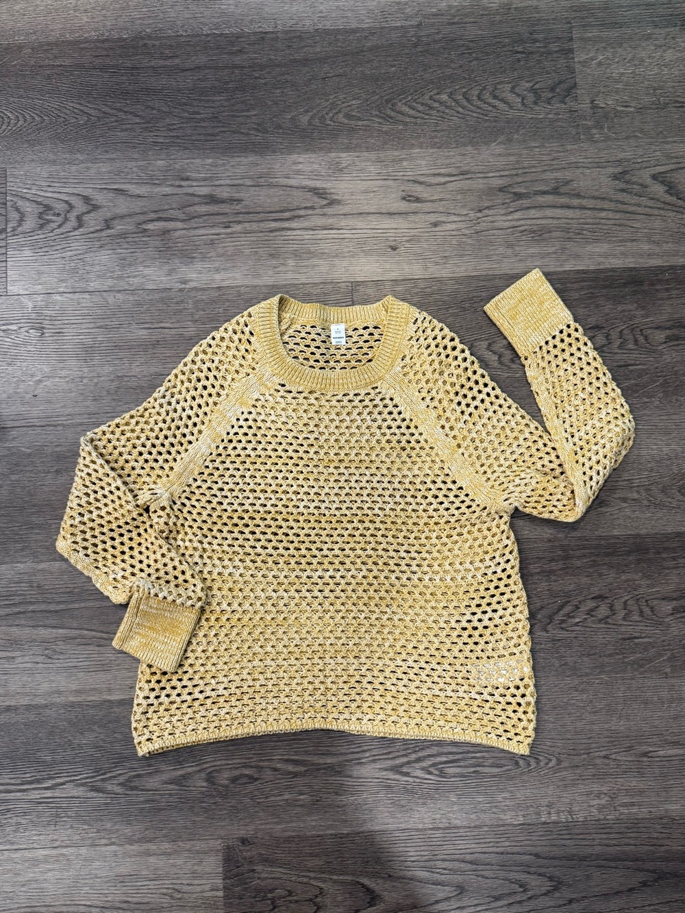Seaside Cotton Open-Knit Raglan Sweater